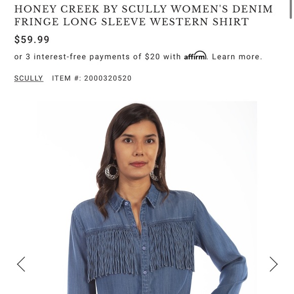 Small Scully Fringe Denim Blouse - Picture 3 of 3